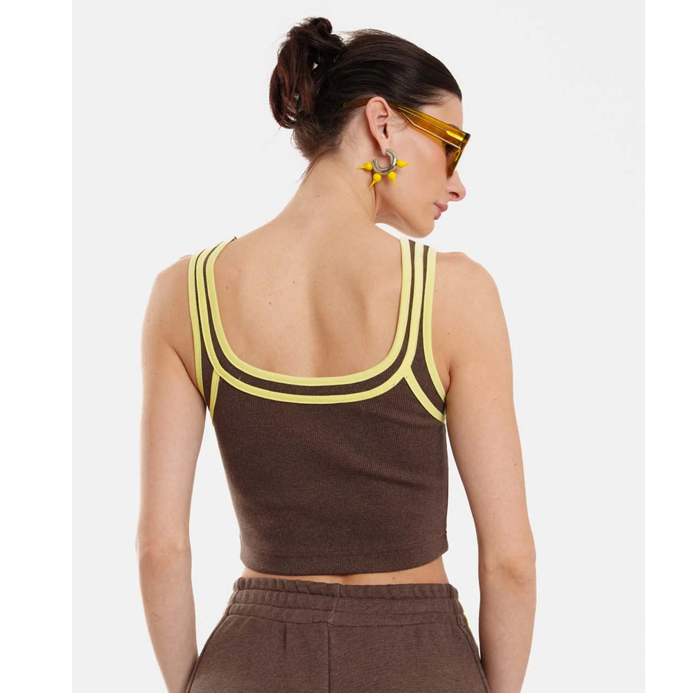 PCP Niki Rib Top Γυναικεία Αμάνικη Crop Μπλούζα - 2